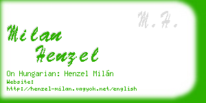 milan henzel business card